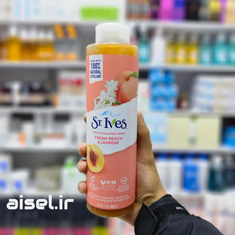 شامپو بدن سنت ایوز هلو و گل یاس 🍑 اصلی ST.IVES | حجم 650 میلی لیتر — تصویر ۴