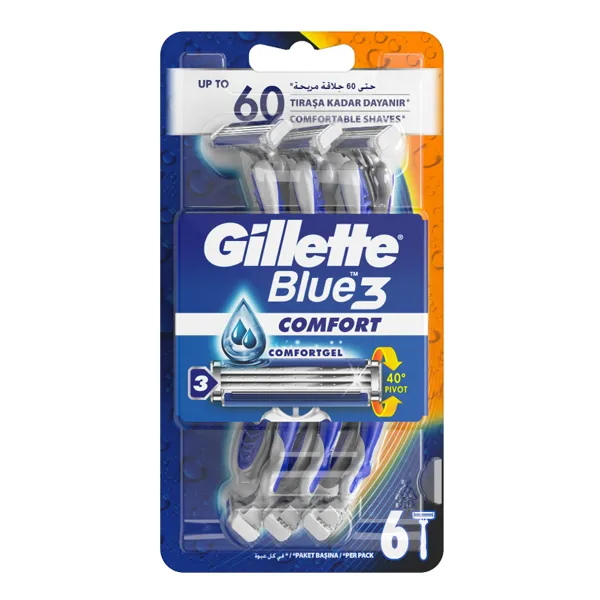 ژیلت بلوتری کامفورت 3 تیغ Blue3 COMFORT بسته 3 عددی — تصویر ۲
