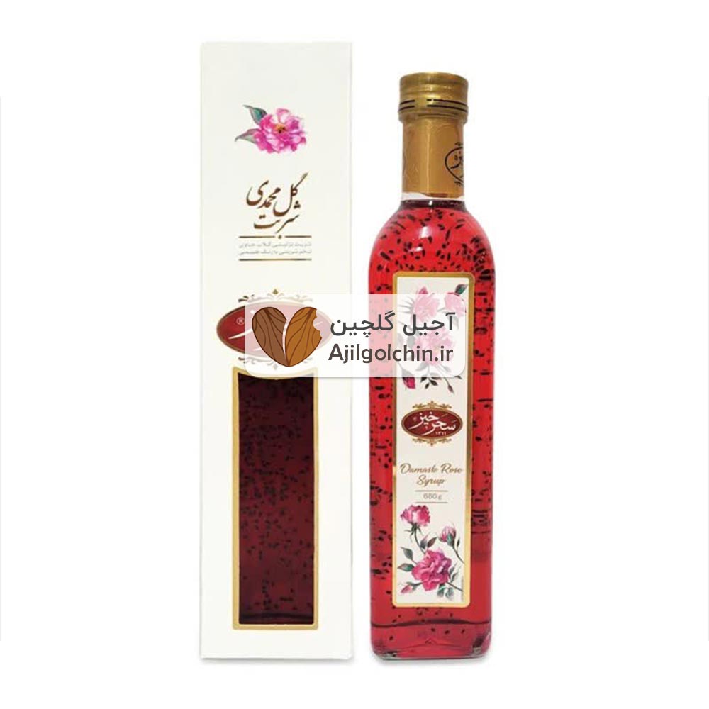 شربت گل محمدی و تخم شربتی سحرخیز