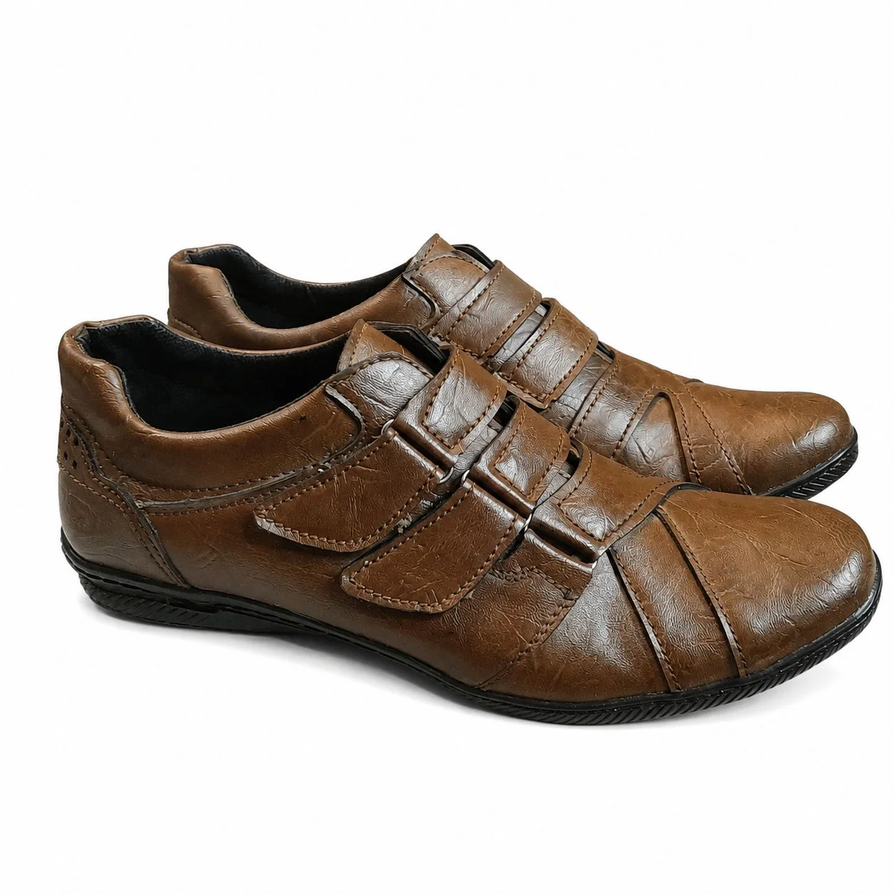 کفش روزمره مردانه چسبی مدل بیتا(BITA)|سایز40-45| قهوه ای|دور دوخت|حراج ویژه — تصویر ۳