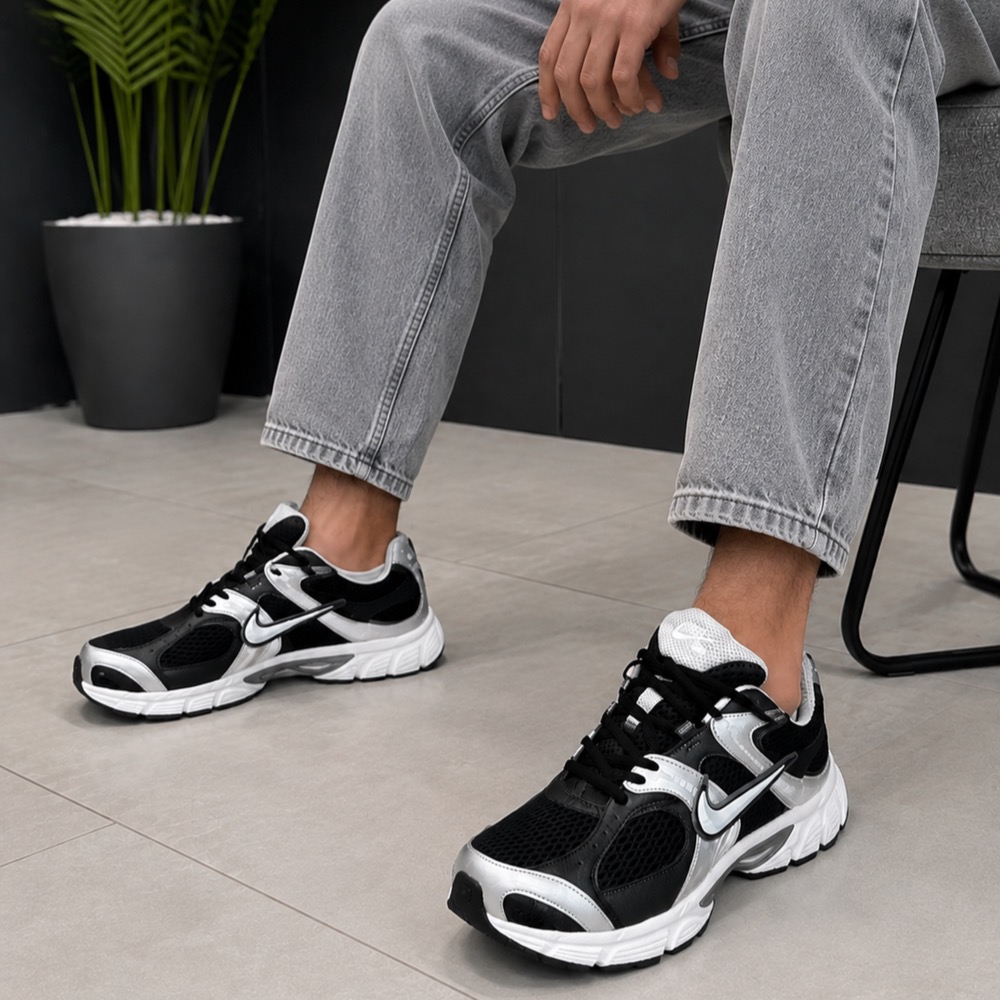 کتانی اسپرت مردانه رانینگ مدل نایک(nike v5k)|مشکی-طوسی|کف دوخت|بندی|تنفسی