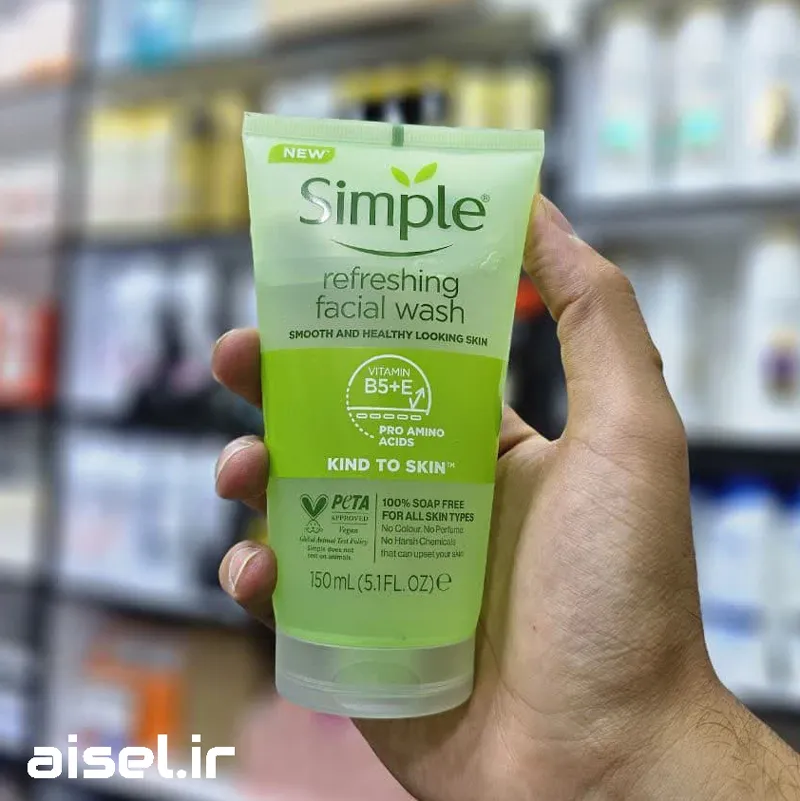 ژل شست و شو سیمپل مدل refreshing مخصوص انواع پوست و حساس حجم 150 میلی لیتر — تصویر ۴