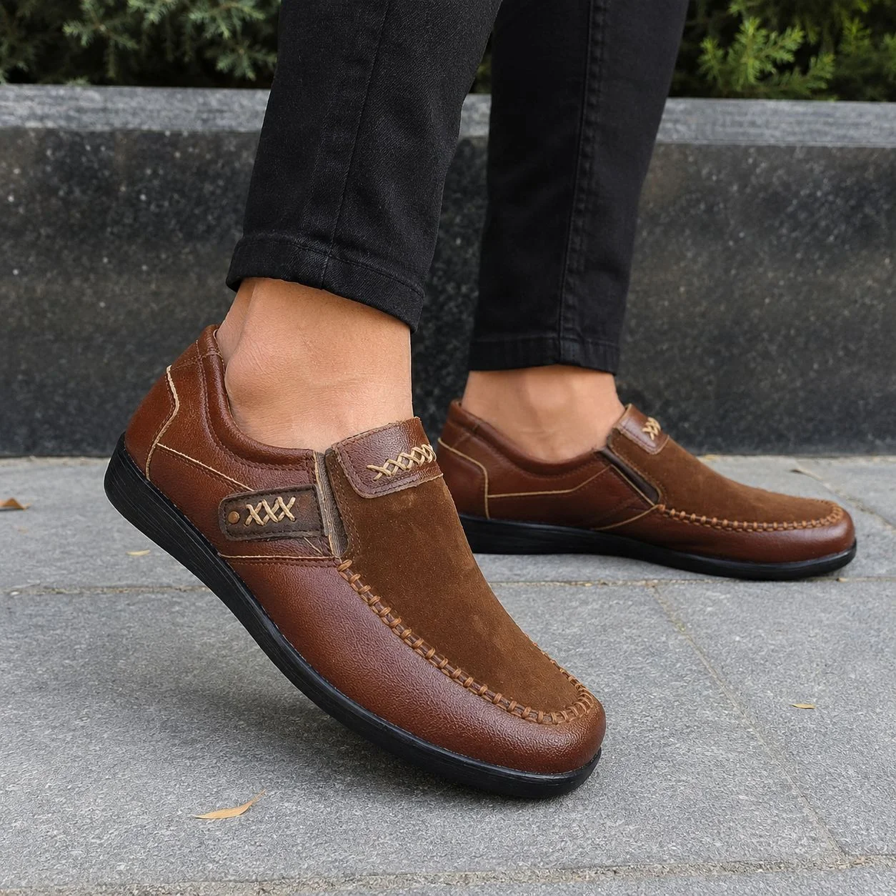 کفش روزمره مردانه چرم صنعتی مدل nike pa|سایز40-45|حراج ویژه|بی بند|ضدآب — تصویر ۲