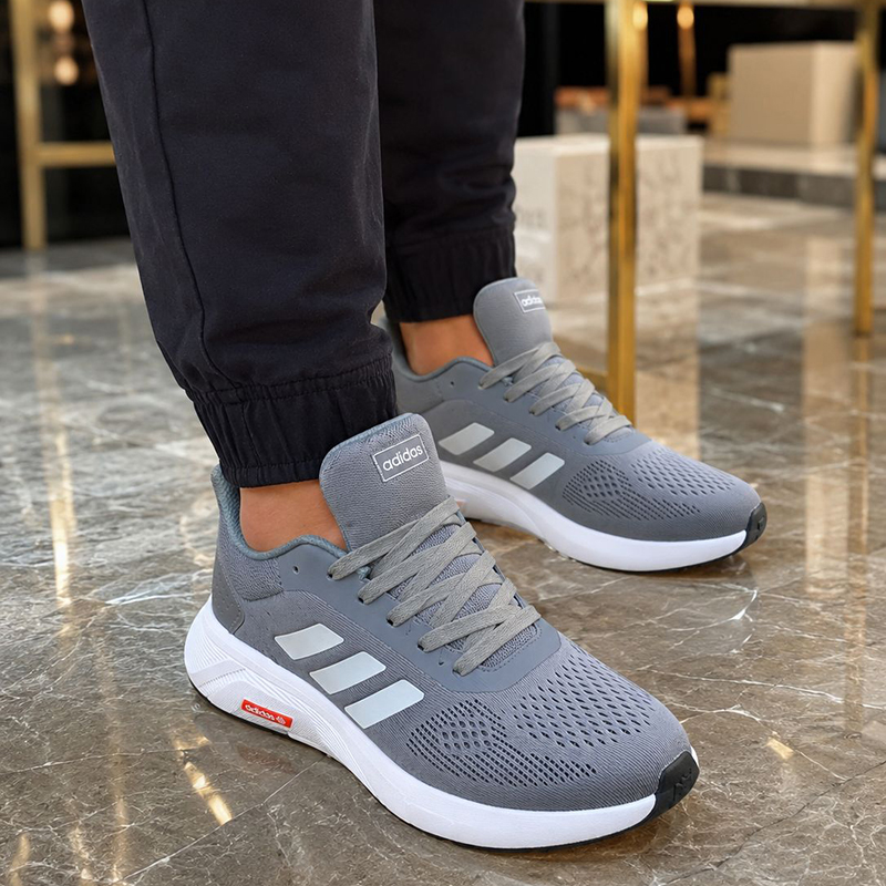کتانی اسپرت مردانه رانینگ مدل آدیداس فالکون (adidas)|سایز41-44|تنفسی|کف دوخت|طوسی