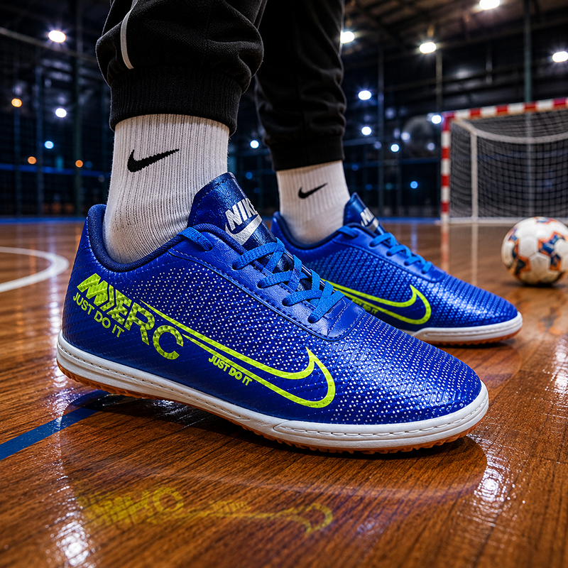 کفش ورزشی فوتسال سالنی مردانه مدل نایک(nike)| آبی| سایز 41-45| دوردوخت|بندی