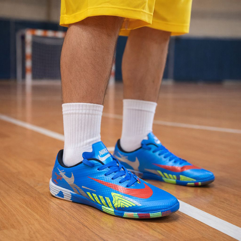 کفش ورزشی سالنی مردانه زیره لاستیک خارجی مدل نایک(nike)|سایز40-45|آبی|بندی