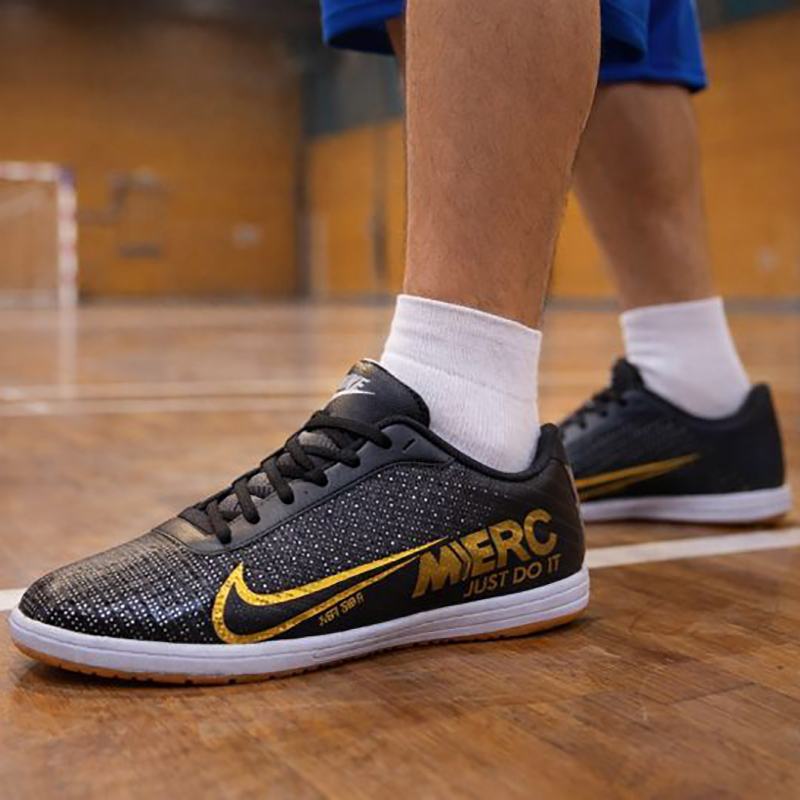 کفش ورزشی سالنی مردانه وسایزبزرگ پامدل نایک(nike)| مشکی-نارنجی| سایز 41-48| دوردوخت|بندی