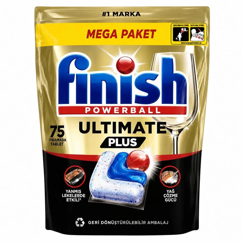 قرص ماشین ظرفشویی فینیش مدل ULTIMATE PLUS بسته 75 عددی — تصویر ۲