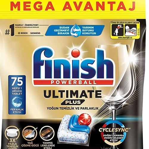 قرص ماشین ظرفشویی فینیش مدل ULTIMATE PLUS بسته 75 عددی — تصویر ۳