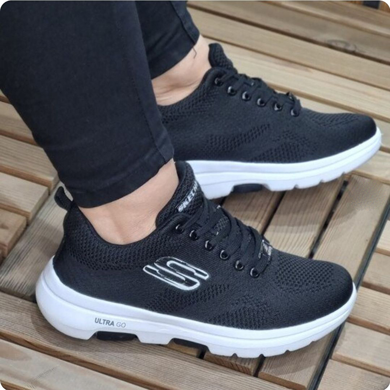 کتونی اسپرت تنفسی زنانه و مردانه مدل اسکیچرز(SKEECHERS)|سایز37-40|رنگ مشکی |رانینگ