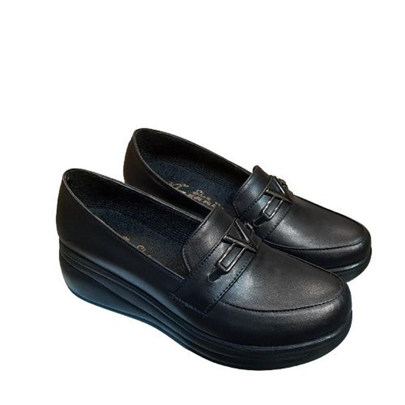 کفش اداری طبی زنانه چرم صنعتی مدل ویکتور(v)|سایز37-41|مشکی|پاشنه4cm — تصویر ۳