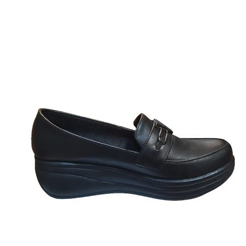 کفش اداری طبی زنانه چرم صنعتی مدل ویکتور(v)|سایز37-41|مشکی|پاشنه4cm — تصویر ۵