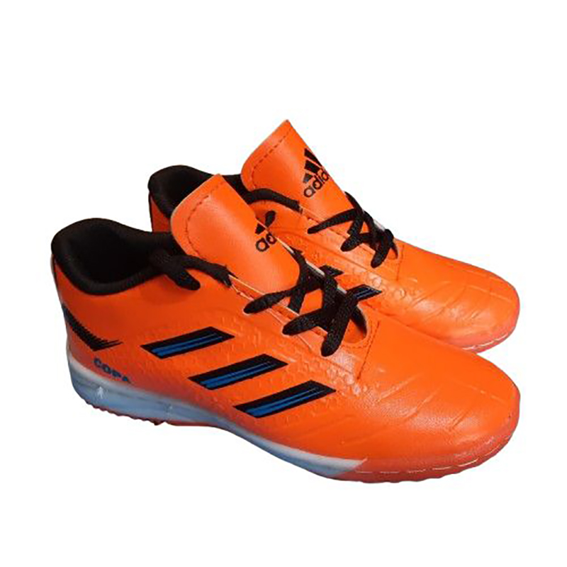 کفش ورزشی پسرانه فوتسال سالنی مدل آدیداس(adidas)|سایز30-34|رنگ نارنجی| دوردوخت|سالنی