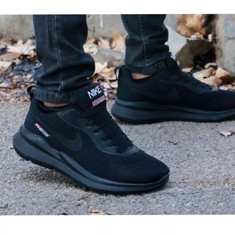 کتانی اسپرت مردانه و سایز بزرگ پا طبی تزریق مدل نایک(nike)|کد02|سایز41-48|رانینگ |طبی| تمام مشکی
