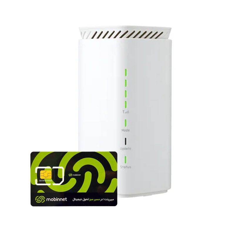 مودم روتر 5G ان ای سی مدل Speed Wi-Fi HOME 5G L12 CAT.21 + Wi-Fi 6 به همراه سیم کارت 360 درجه مبین نت با بسته 200 گیگ یکساله