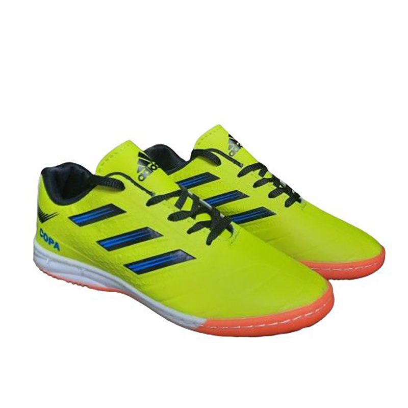 کفش ورزشی پسرانه و مردانه فوتسال سالنی مدل ادیداس کوپا(adidas copa)|سایز30-45| رنگ فسفری| دور دوخت| بند دار