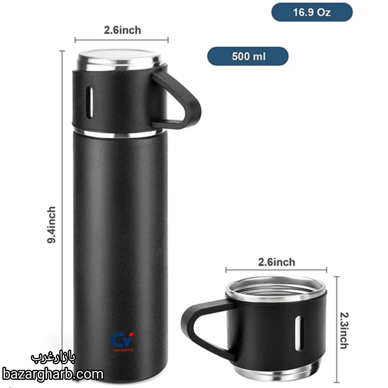 فلاسک 3 لیوان مسافرتی تکنو مدل 3cup — تصویر ۳
