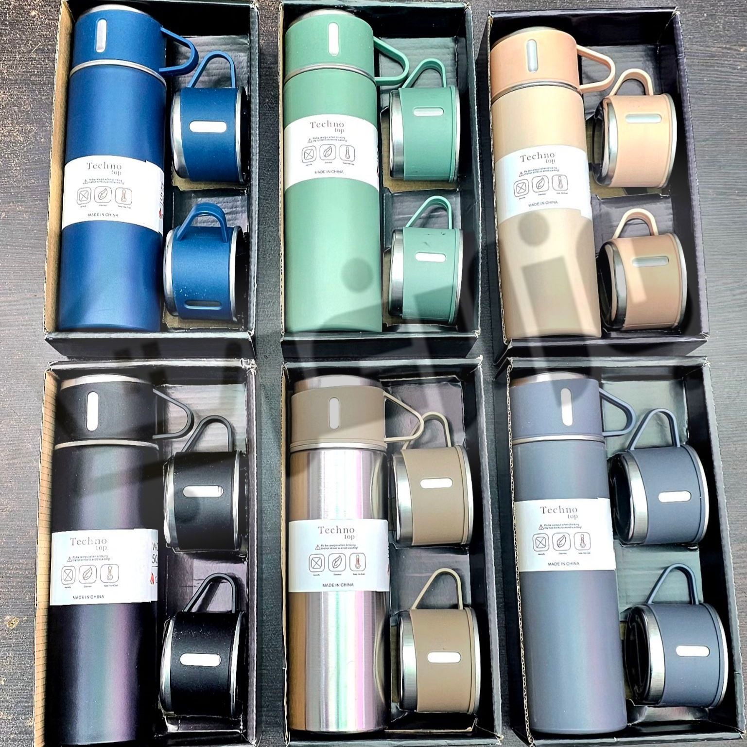 فلاسک 3 لیوان مسافرتی تکنو مدل 3cup