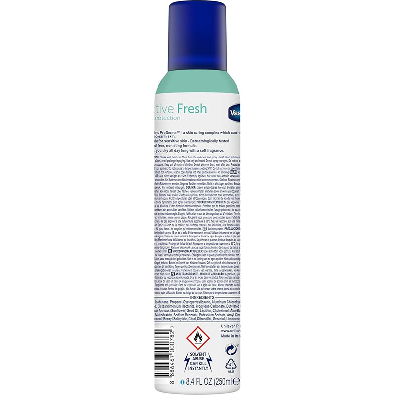 اسپری ضدتعریق وازلین Active Fresh حجم 250 میلی لیتر — تصویر ۳