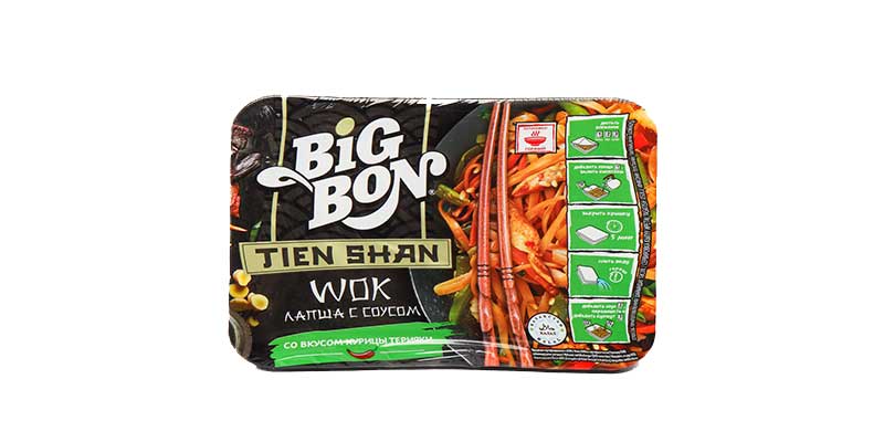نودل بشقابی big bon با سس مرغ تریاکی