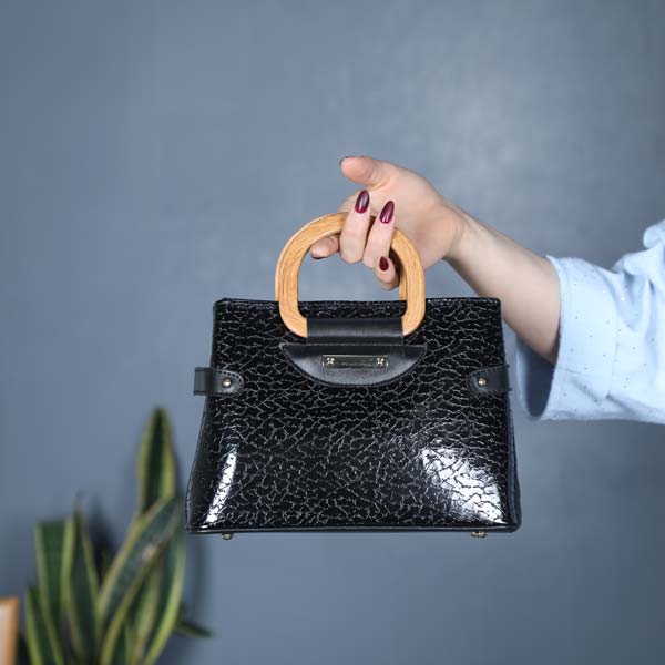 کیف دخترانه دسته چوبی تک زیپ