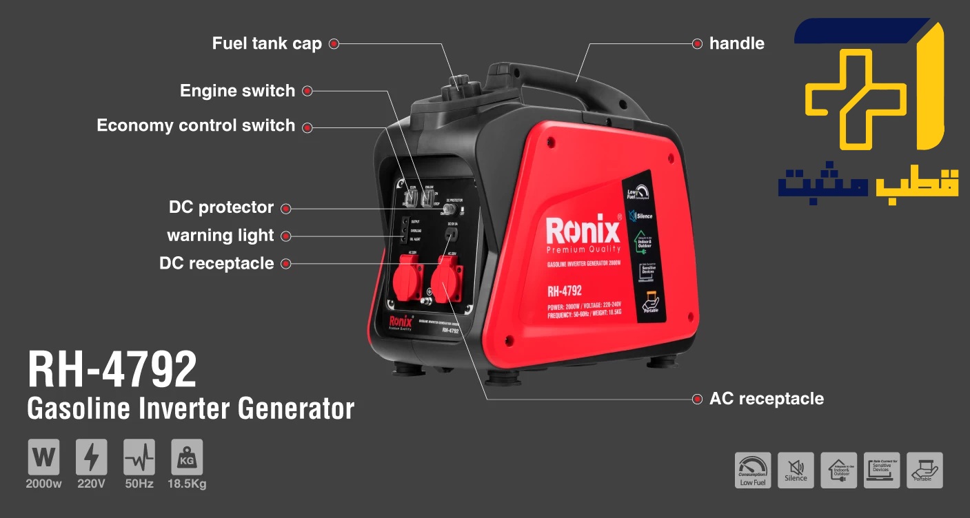 موتور برق اینورتر سایلنت ۲ کیلو وات مدل 4792 رونیکس Ronix — تصویر ۶