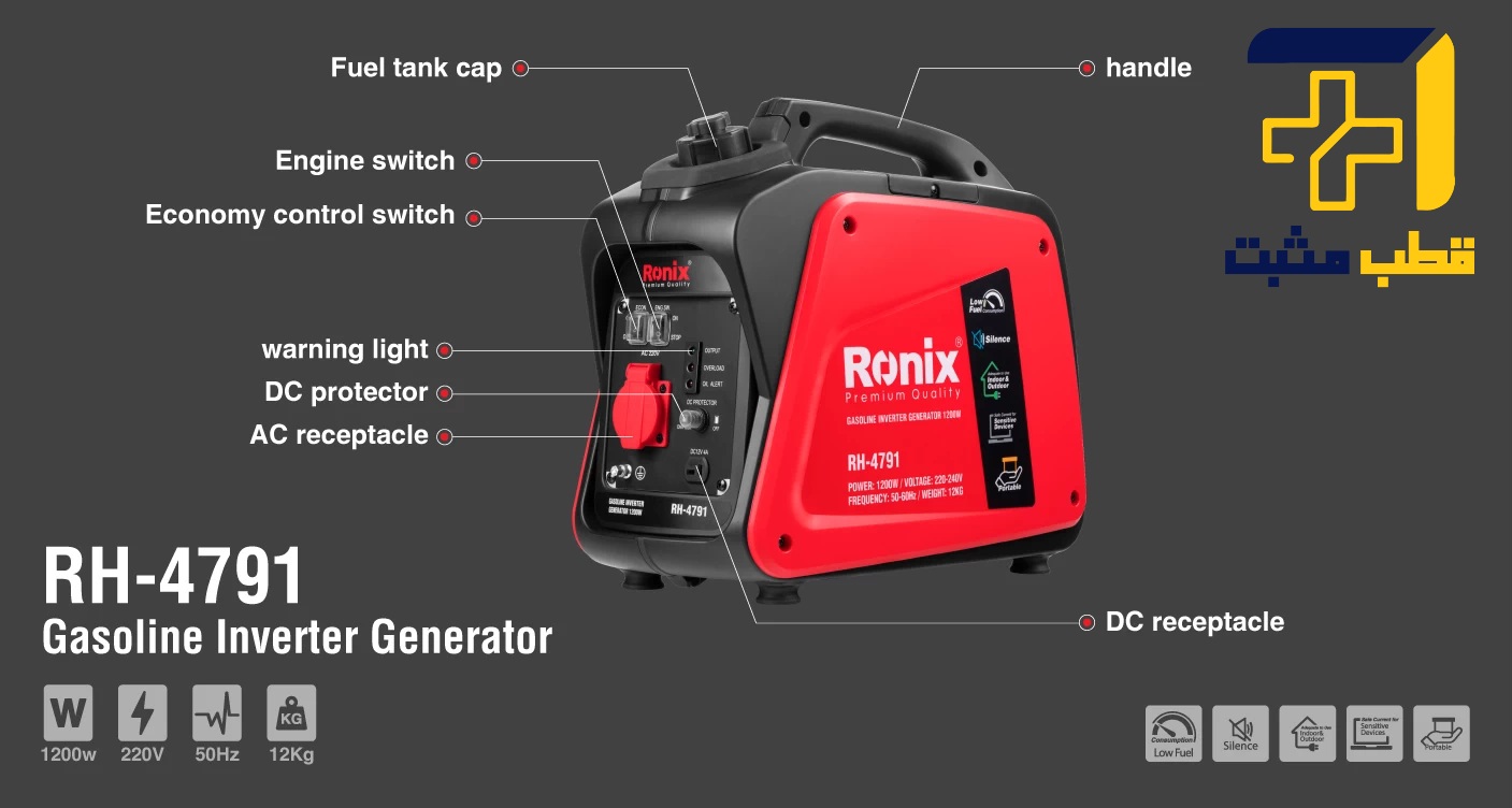 موتور برق سایلنت ۱.۲ کیلو وات مدل 4791 رونیکس Ronix — تصویر ۷