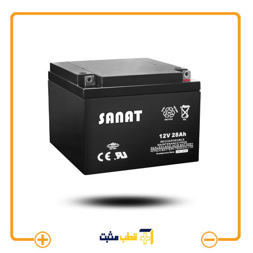 باتری یو پی اس 28 آمپرساعت صنعت (Sanat) 12 ولت — تصویر ۲