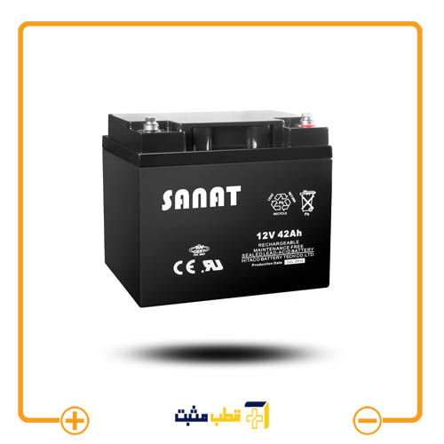 باتری یو پی اس 42 آمپرساعت صنعت (sanat) 12 ولت — تصویر ۲