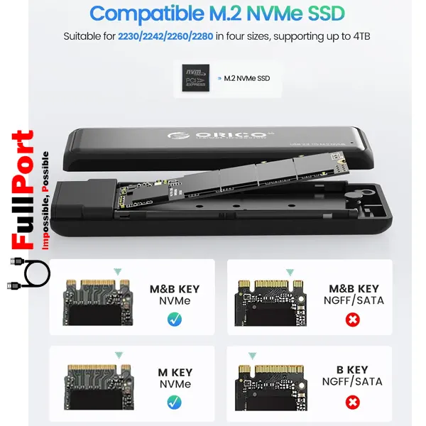 باکس SSD اینترنال NVMe اوریکو مدل DDM2-C3-G2 — تصویر ۷
