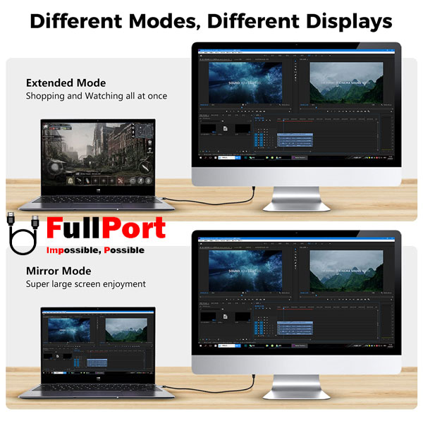 کابل Type-C به HDMI فرانت مدل FN-UCCH18 طول 1.8 متر — تصویر ۴
