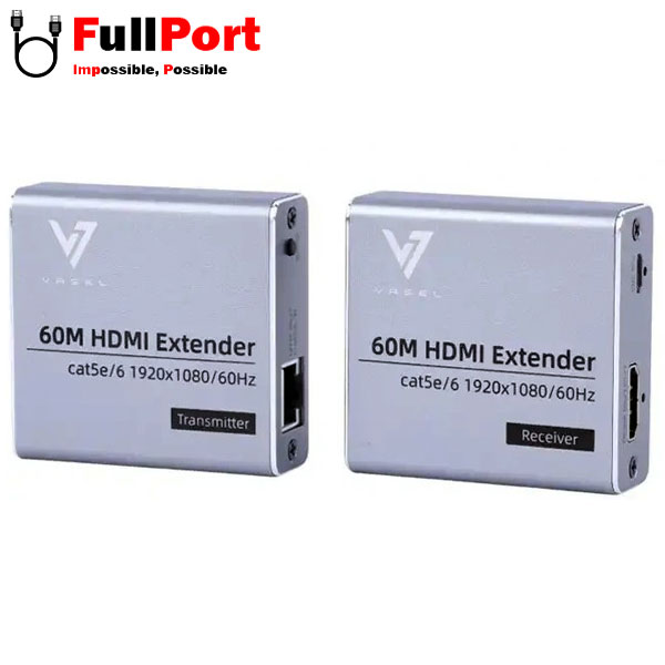 توسعه دهنده HDMI روی کابل شبکه 60 متر واصل مدل VSL-HD60 — تصویر ۴