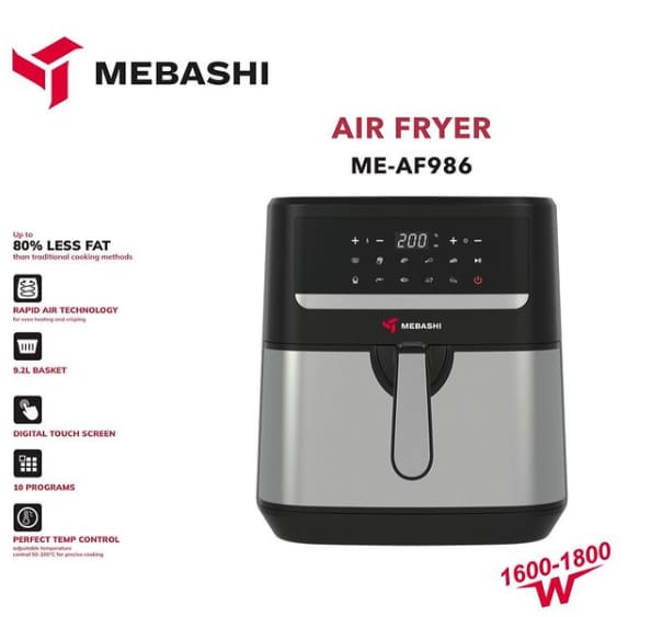 سرخ کن بدون روغن مباشی مدل ME-AF986 ظرفیت ۹.۲ لیتری — تصویر ۳