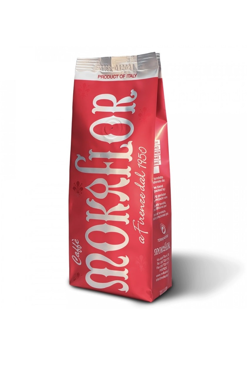 دانه قهوه روسا قرمز موکافلور 60% عربیکا 250 گرمی MOKAFLOR Rossa