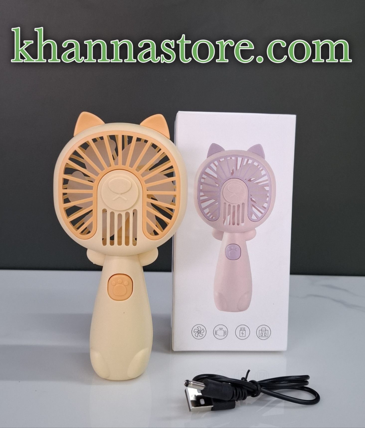 پنکه شارژی مدل cat در چند رنگ — تصویر ۴