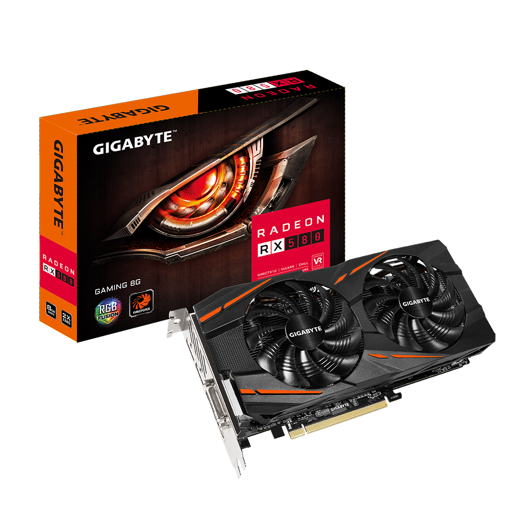 کارت گرافیک استوک گیگابایت مدل RX 580 Gaming 8GB rev.2.0 Gigabyte VGA Radeon RX 580 GAMING 8G