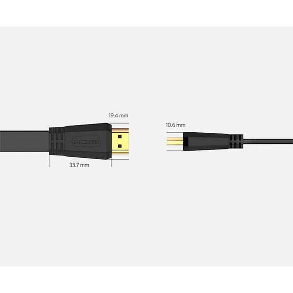 کابل HDMI ورژن 2.0 تخت یوگرین مدل ED015-70159 طول 2 متر با رزولوشن 4K — تصویر ۵