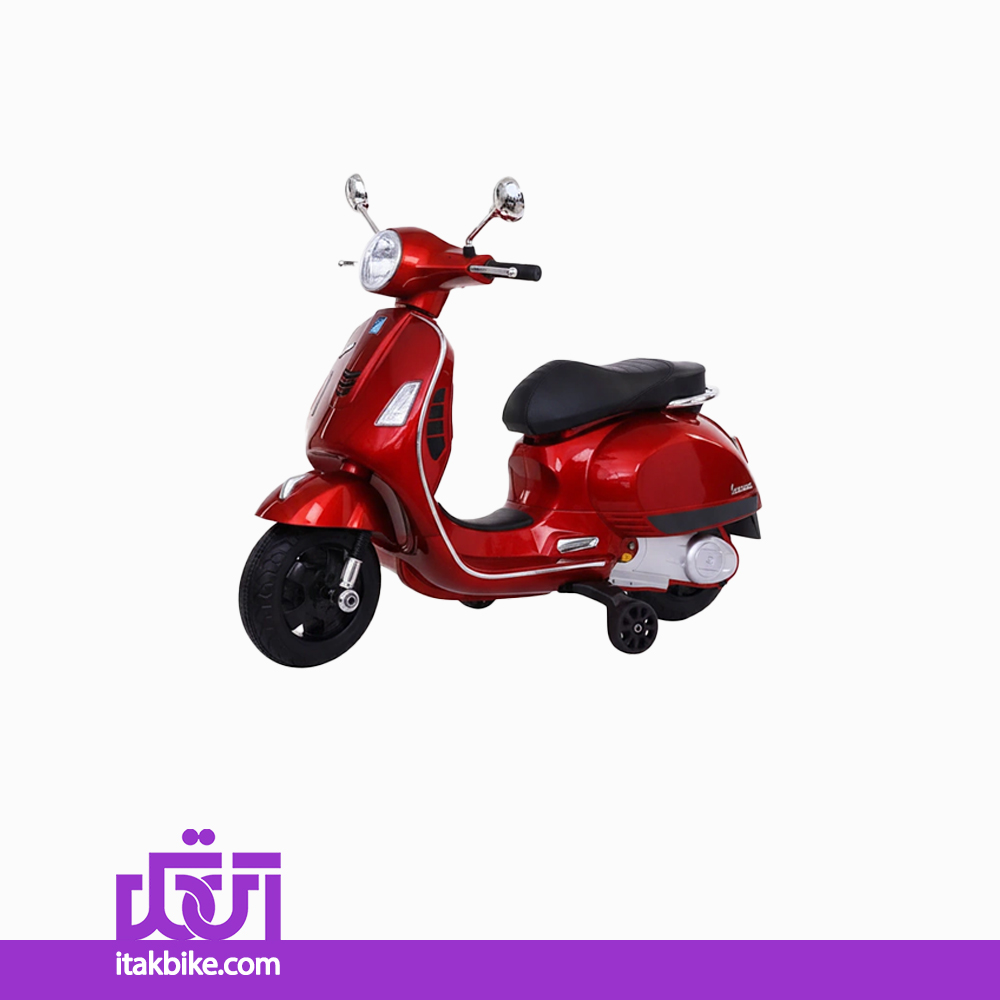 موتور شارژی کودک وسپا قرمز مدل ACE-1431 — تصویر ۲