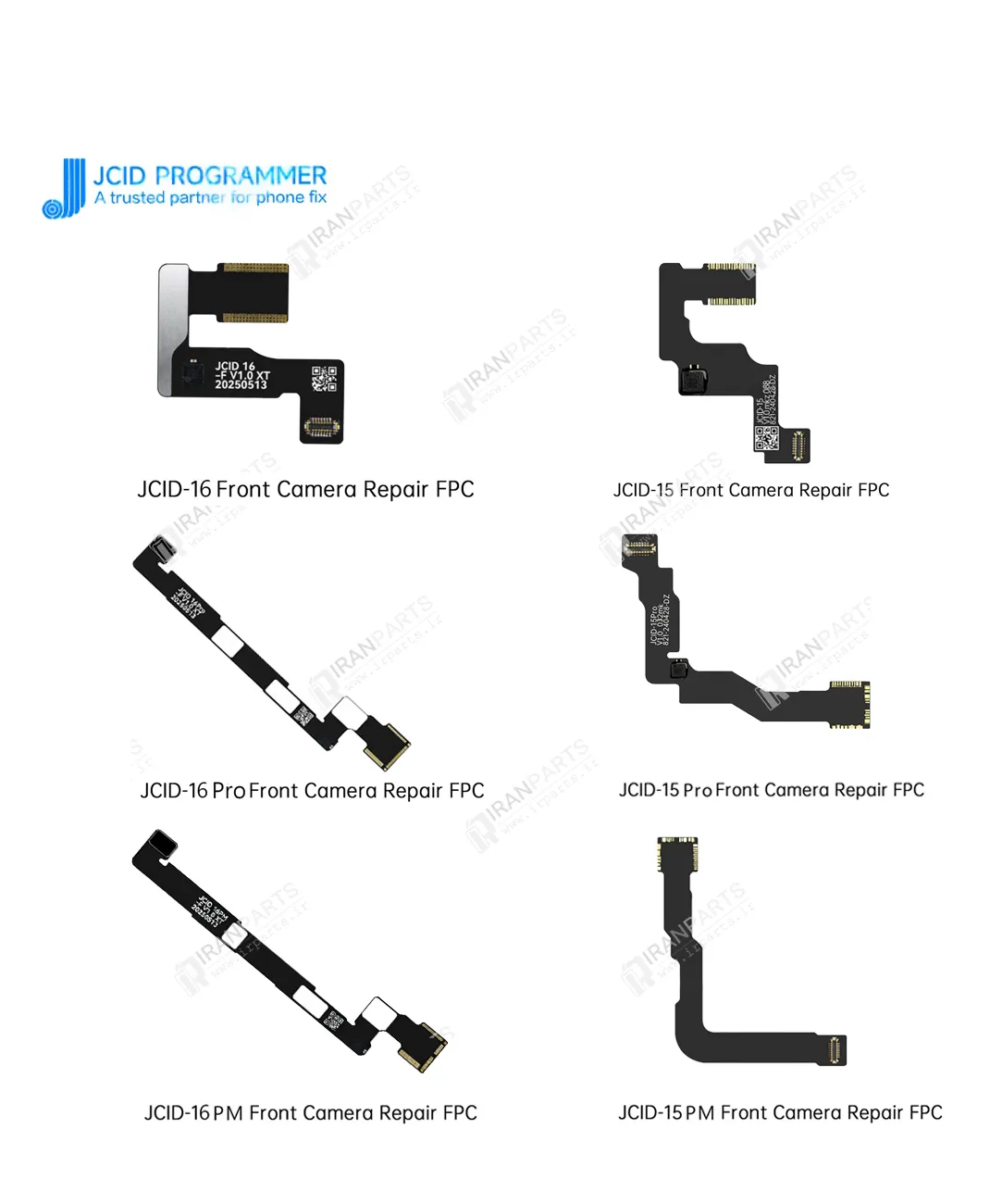 فلت دوربین جلو آیفون Front camera FPC برند JC | سری 15 و 16 — تصویر ۲