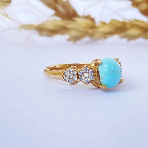 انگشتر فیروزه زنانه (کد 7786) — تصویر ۶