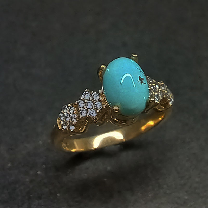 انگشتر فیروزه زنانه (کد 7786)