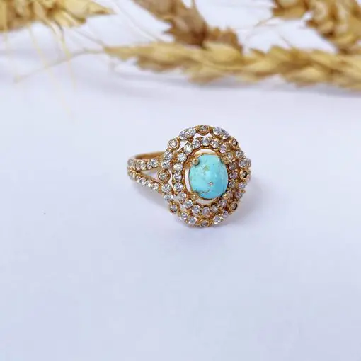 انگشتر فیروزه زنانه (کد 7798) — تصویر ۴