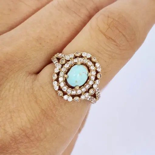 انگشتر فیروزه زنانه (کد 7798) — تصویر ۶