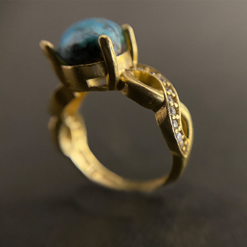 انگشتر فیروزه زنانه (کد 7799) — تصویر ۸