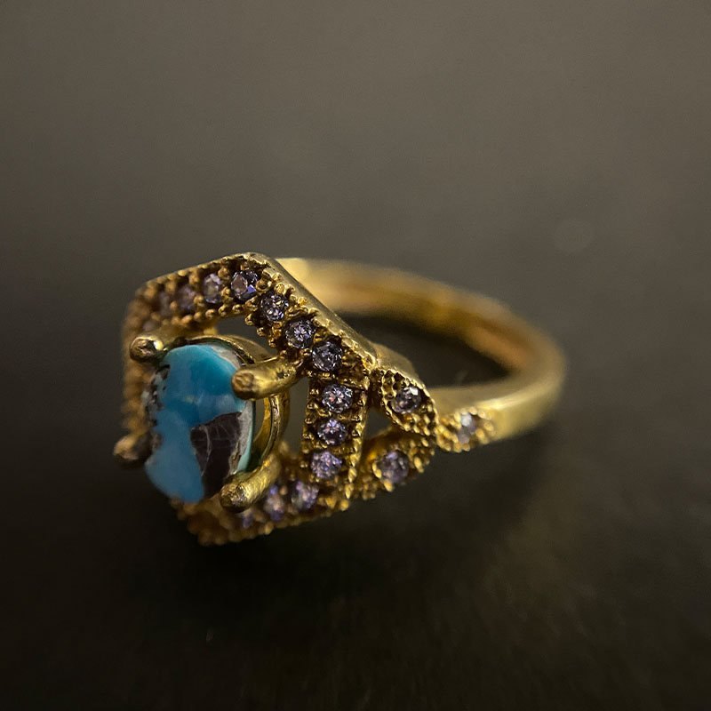 انگشتر فیروزه زنانه (کد 7801) — تصویر ۵