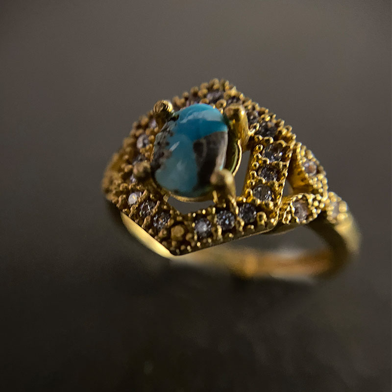 انگشتر فیروزه زنانه (کد 7801) — تصویر ۷