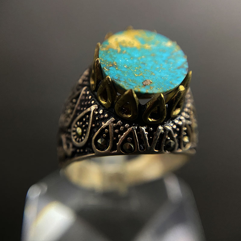انگشتر فیروزه مردانه (کد 2319) — تصویر ۵