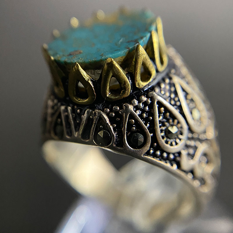 انگشتر فیروزه مردانه (کد 2319)