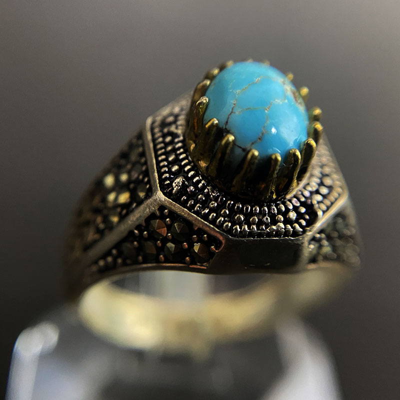 انگشتر فیروزه مردانه (کد 2320) — تصویر ۲