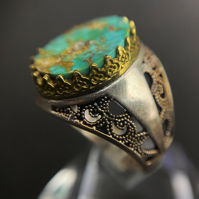 انگشتر فیروزه مردانه (کد 2322) — تصویر ۳